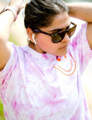 Casual Baby Pink Printed Tshirt